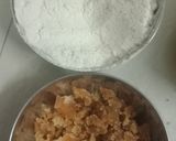 A picture of step 1 of Sukhadi Gud papdi.