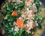 A picture of step 6 of White Bean Soup with Turkey, Kale, and Lemon.