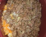 A picture of step 3 of Cabbage Roll Soup.