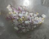 A picture of step 2 of Italian white sauce pasta.