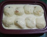 A picture of step 4 of Kaiser Rasmalai.