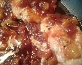 A picture of step 15 of Peppery chicken with a plum glaze.