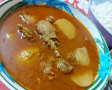 A picture of step 6 of Simple chicken Aloo shorba.