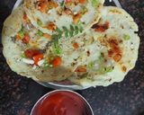 A picture of step 10 of Suji uttapam with sauce.