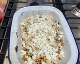 A picture of step 3 of Leftovers bean bake.
