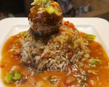 A picture of step 6 of Fried Rice Manchurian.