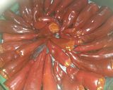 A picture of step 1 of Red Mirchi achar.