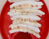 A picture of step 4 of Russian salad sandwich.