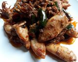 Foto langkah ke 4 dari resep Cumi Asin cabe ijo.