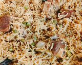 A picture of step 6 of Leftover Mutton Salan Ka Pualo 😋😋.