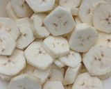 A picture of step 2 of Aratikaya Vepudu/Raw Banana Fry.