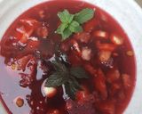 A picture of step 3 of Hibiscus fruit salad.