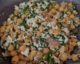 A picture of step 6 of Chickpea Spinach Pearls in Peanut rice And Cucumber Peanut raita.