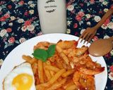 Hình bước làm 3 của món Nui xào tôm
