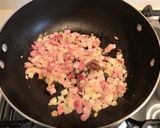 A picture of step 3 of Pea and pancetta pasta.