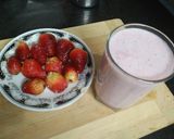 A picture of step 3 of Strawberry Milk Shake😃😃.