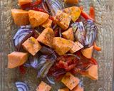 A picture of step 2 of Roasted Chicken with Sweet Potatoes and Vegetables.