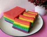 Foto langkah ke 10 dari resep Rainbow Cake Kukus Ny. Liem.