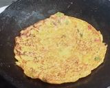 A picture of step 2 of Barley flour chilla.