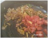 A picture of step 4 of Lal Math (Amaranth Leaves) Sabzi.