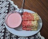 Foto langkah ke 9 dari resep ⚘️Roti jala merah putih saus susu ⚘️.