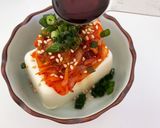 A picture of step 1 of Kimchi Cold Tofu (Kimchi Hiyayakko).