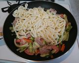 A picture of step 6 of Japanese-Style Stir-Fried Udon with Pork.