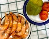 รูปขั้นตอนการทำที่ 5 ของ กุ้งและผักย่างทั้งตัวทั้งเปลือก
