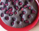 Une image de l'étape 6 de Gâteau chocolat framboise et spirulina.