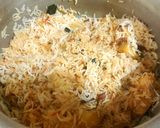 A picture of step 6 of Sindhi Biryani 😍.