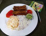 A picture of step 8 of Simple fish fingers with tartar sauce and coleslaw.