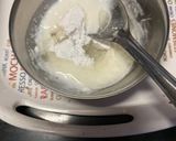 A picture of step 2 of Eggless Coffee Cake (in pressure cooker).