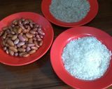 Foto langkah ke 1 dari resep Buras kacang merah beras merah putih 10:30:15.