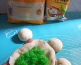 Foto langkah ke 4 dari resep Bakpao No Mixer Isi Unti Pandan.