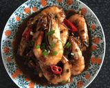 A picture of step 3 of Har Lok (Cantonese prawn style).