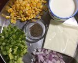 A picture of step 2 of Capsicum Corn stuffed Wheat Flour Tacos.
