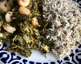 Foto del paso 7 de la receta: Revuelto de grelos con gambas y arroz con semillas