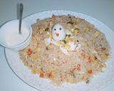 A picture of step 7 of Egg fried Rice with mayo garlic sauce.