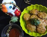 A picture of step 2 of Baingan pudina-chawal ke pakode.