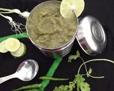 A picture of step 3 of Green garlic chutney.