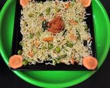 A picture of step 3 of Fried rice doi potato raita and salad.