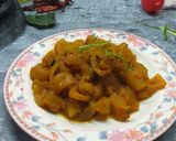 Gambar langkah 4 resipi Kulit Lembu Masak sambal Kuning Pedas.