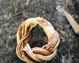 A picture of step 3 of Christmas -Cinnamon wreath Bread.