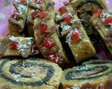 A picture of step 17 of Choco filled Biscuit Swiss Roll.