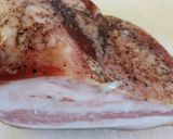 A picture of step 1 of Cavatelli con guanciale e funghi.