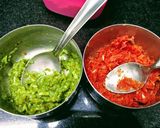 A picture of step 2 of Pinwheel sandwiches with vegetable soup.