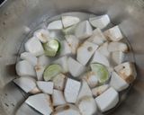 A picture of step 1 of Yam Pulao.