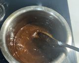 A picture of step 2 of Pista custard pudding with almond chocolate pudding.
