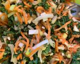 Une image de l'étape 1 de Galettes de carottes, poireau et chou kale.