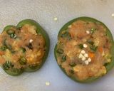 A picture of step 3 of Stir fried veggies stuffed in capsicum gravy.